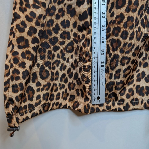 NWT TORRID Outerwear Leopard Zip Up Draw  String Longer Rain Jacket Plus Size 6X - Picture 10 of 10